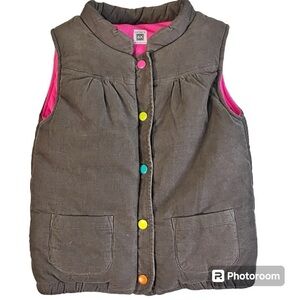 Carter's Kids Girls Snap Front Corduroy Vest, Brown  Size 6X